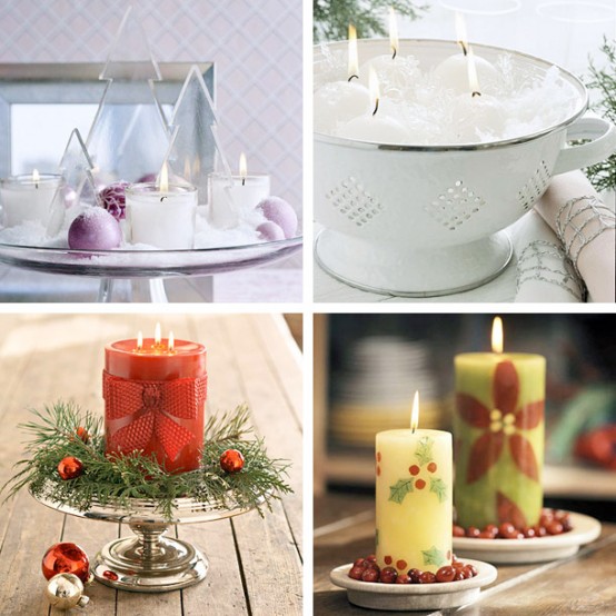 idea-deco-Christmas-candles-ribbon-red-fir-transparent Christmas decor idea