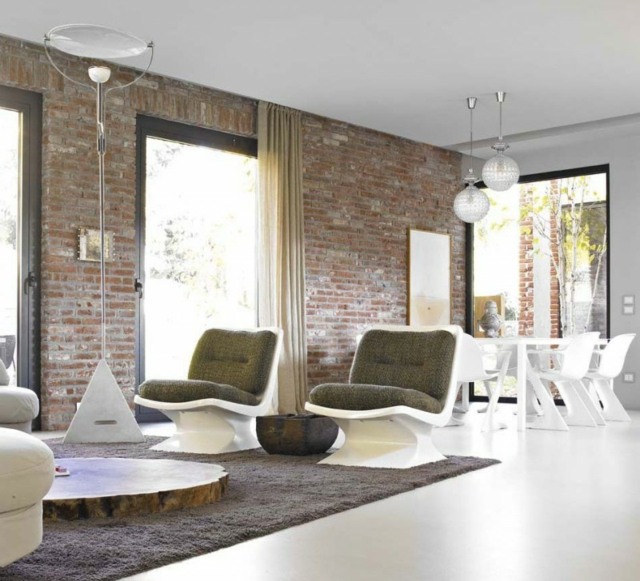 deco idea bricks armchairs