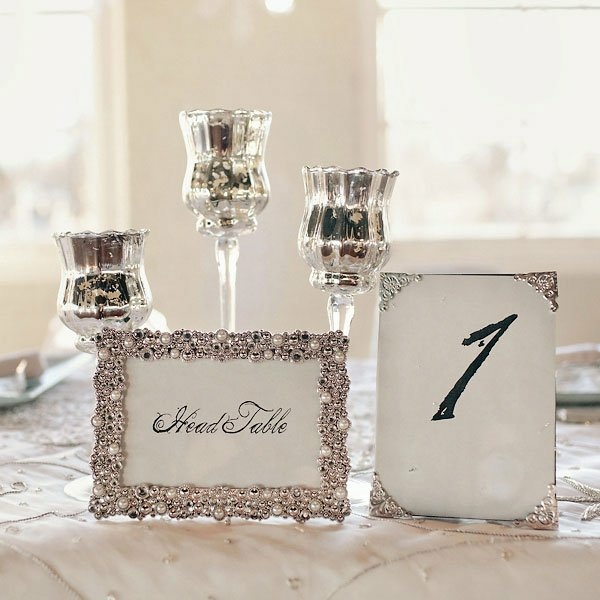 deco idea wedding table silver accessories