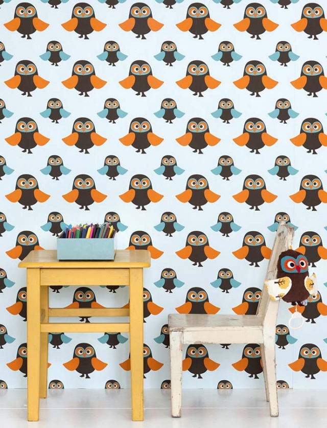 idea-wallpaper-bilik burung hantu anak