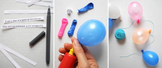 DIY idéer för jul krans-ballonger-önskningar