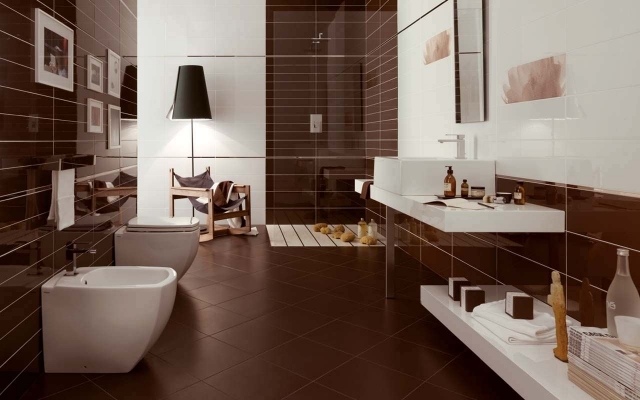 ideas-tiled bath-bathroom-color-brown