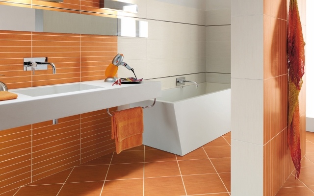 ideas-tiled bath-bathroom-color orange