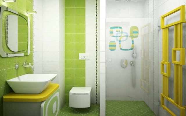 ideas-tiled bath-bathroom-color-green-white