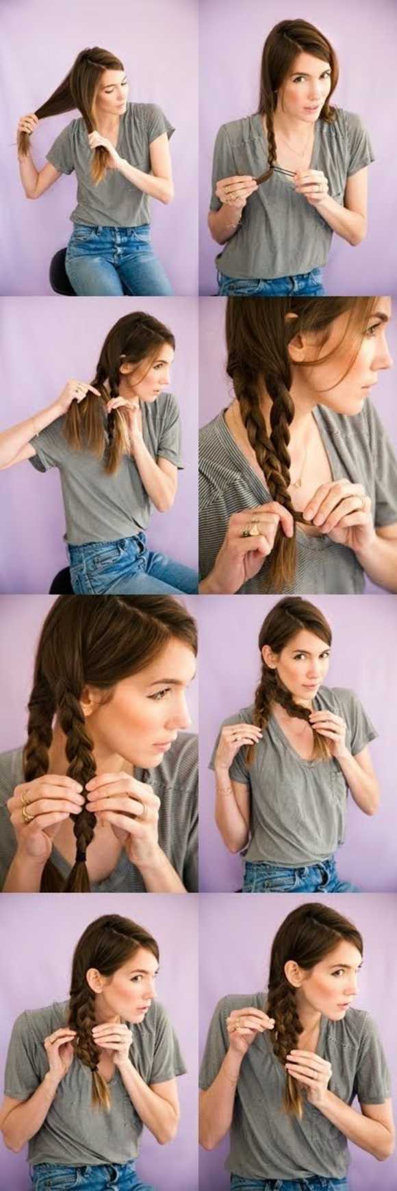 hair styling ideas long hair braid side