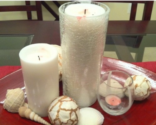 decorative ideas candles theme marine seashells