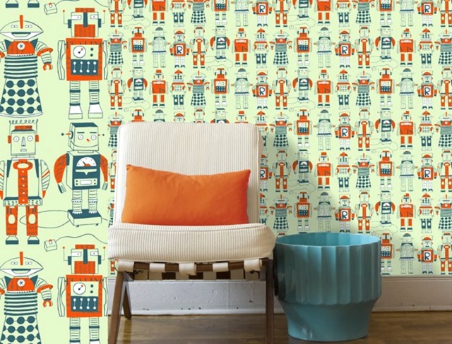 room-child-robots wallpaper ideas