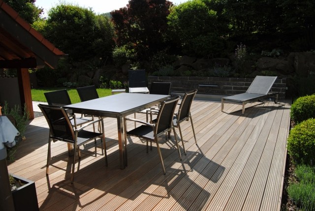 ideas-terrace-wood-imitation-wood-furniture-chair-long-garden ideas terrace wood