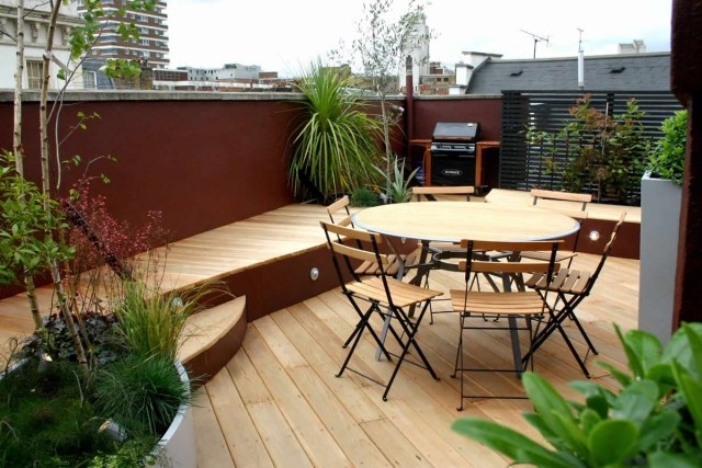 ideas-terrace-wood-roof-terrace-furniture-elegant-wood-plants-green ideas terrace wood