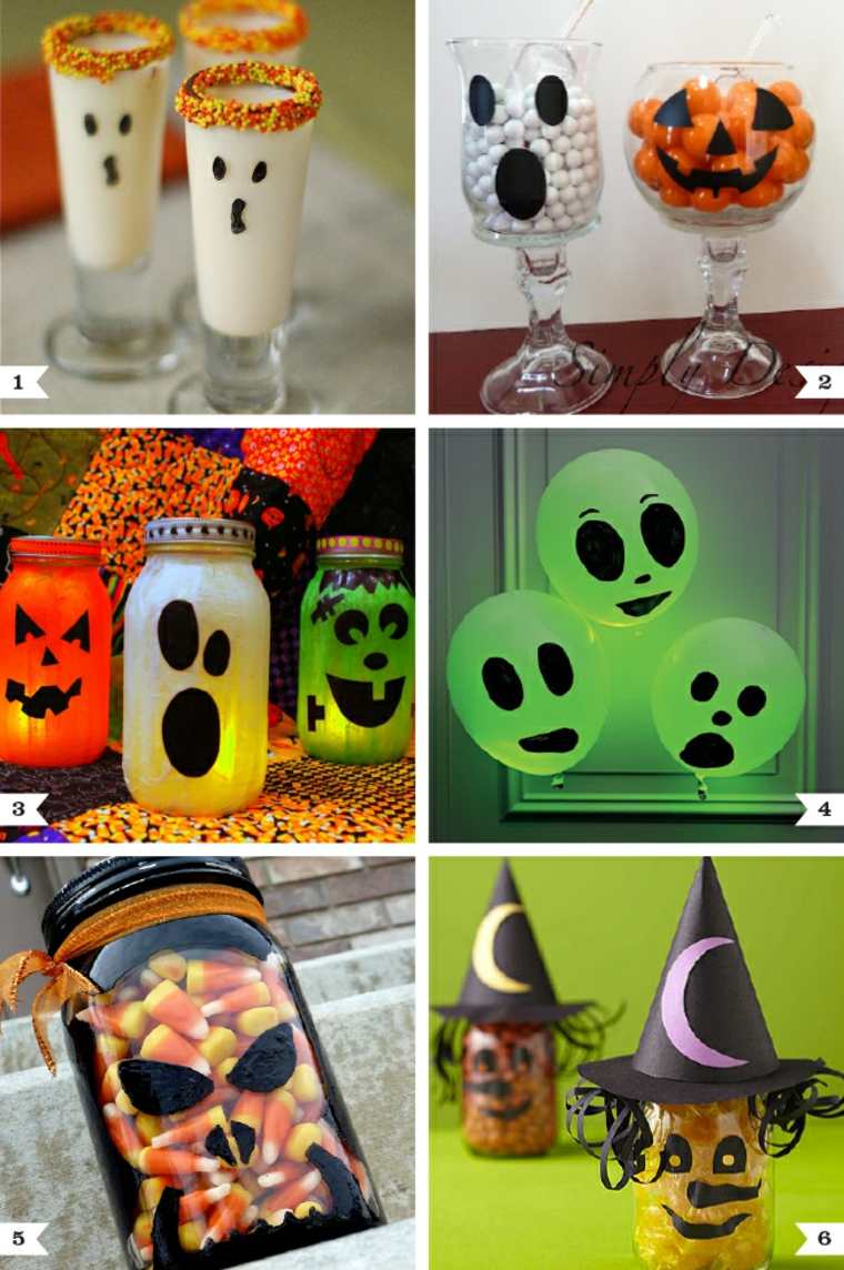 brico halloween idea table deco pot jam balloon child creative activity