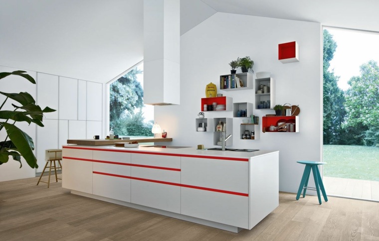 kitchen decor in white and storage idea