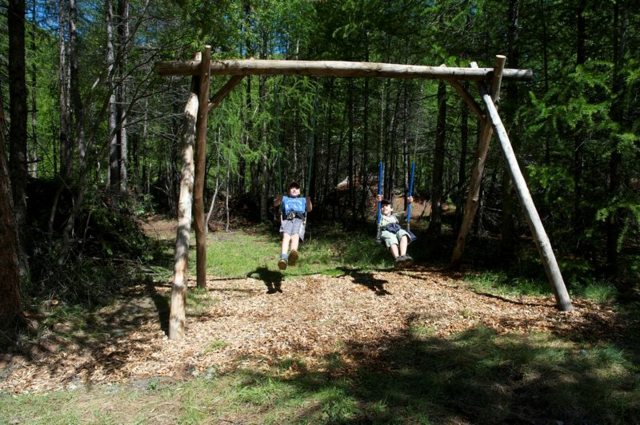 swings kids idea original wood garden