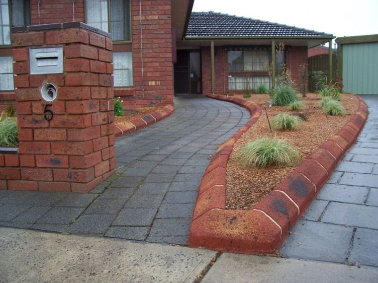 idea border garden bricks decoration