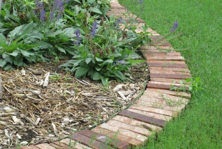 idea border garden brick design