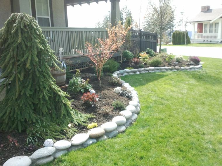 deco stone idea border garden