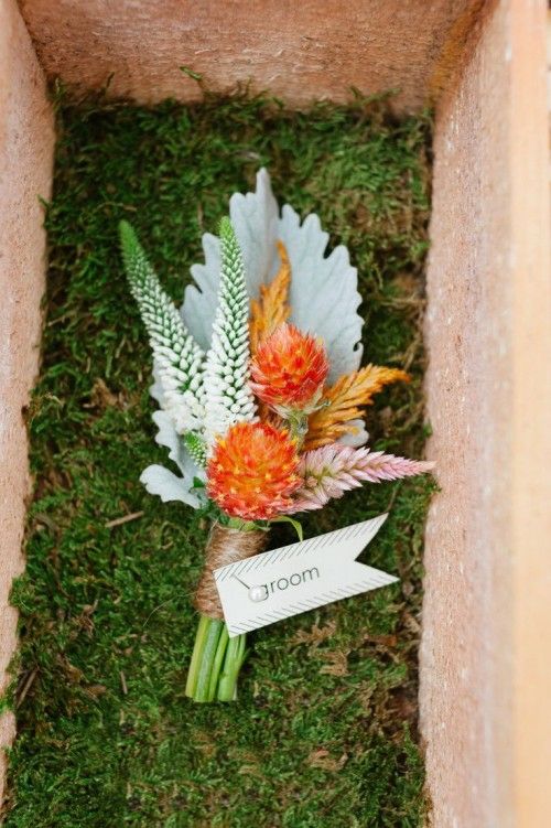 green orange buttonhole idea