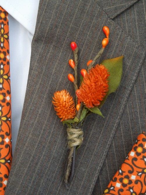 orange buttonhole idea