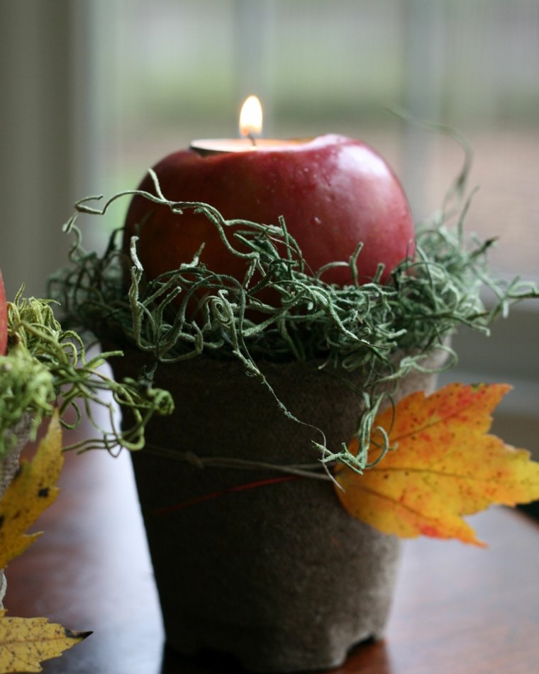 deco apples diy autumn leaves