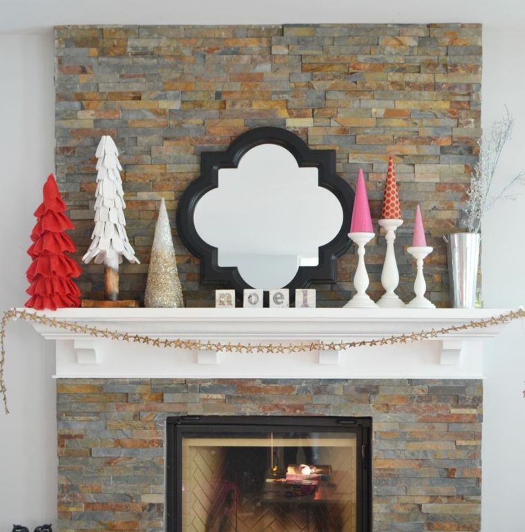 DIY ideas Christmas fireplace decoration