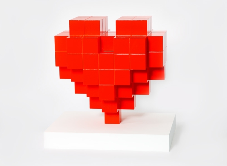 Valentinsdag gave hjerte design 8bit hjerte 3D