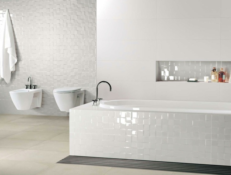 ceramic tile white bathroom design toilet towel design apartment