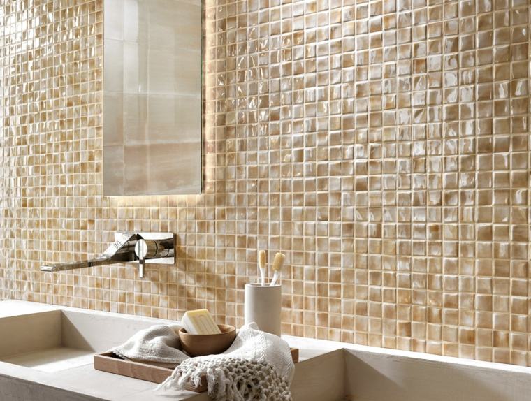 idea tile original bathroom orange beige modern design mirror
