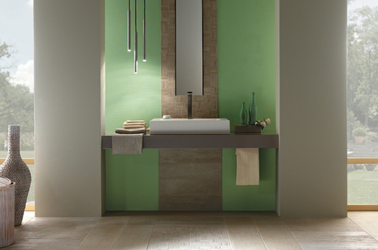 idea tile bathroom design bathroom green wood design pendant lighting
