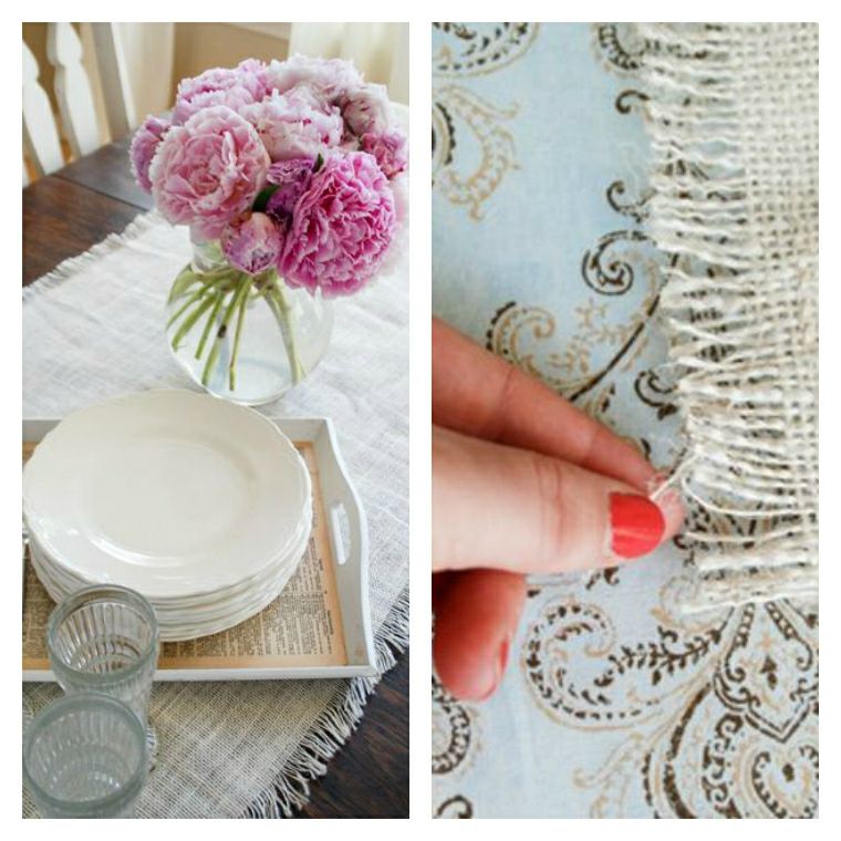 create a jute canvas table runner DIY