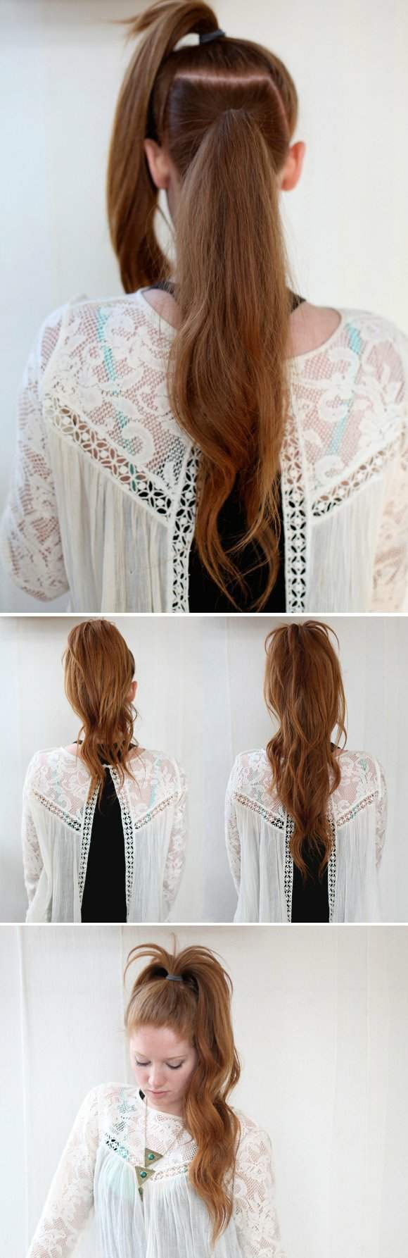 idea hairstyle woman tail horse high