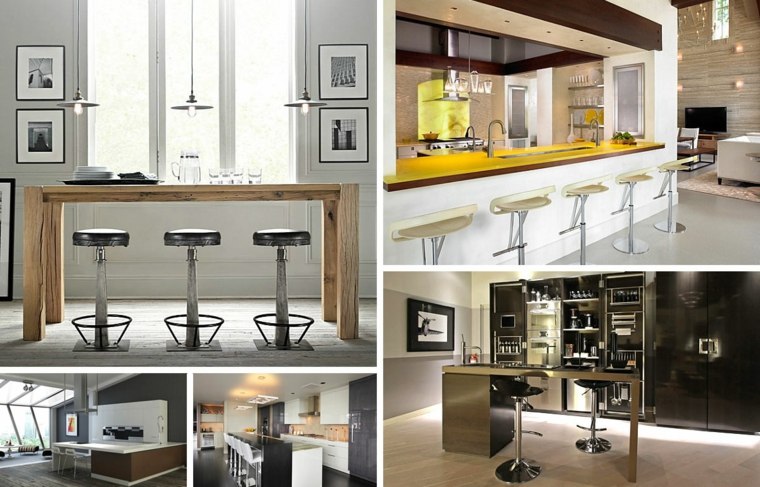 modern kitchen bar design wood idea lighting fixture suspension deco modern idea interior photo wall design idea stool