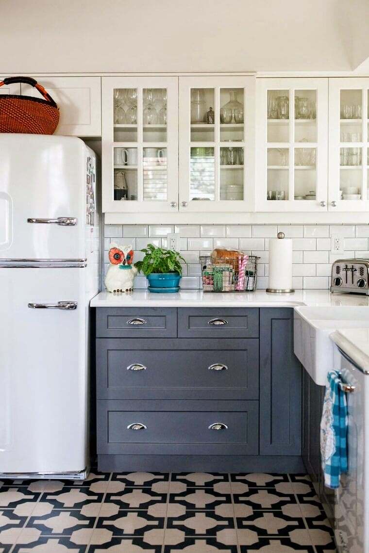 deco vintage kitchen idea furniture wood fixture suspension fridge