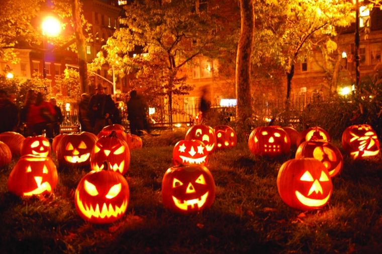 hiasan taman labu ide halloween