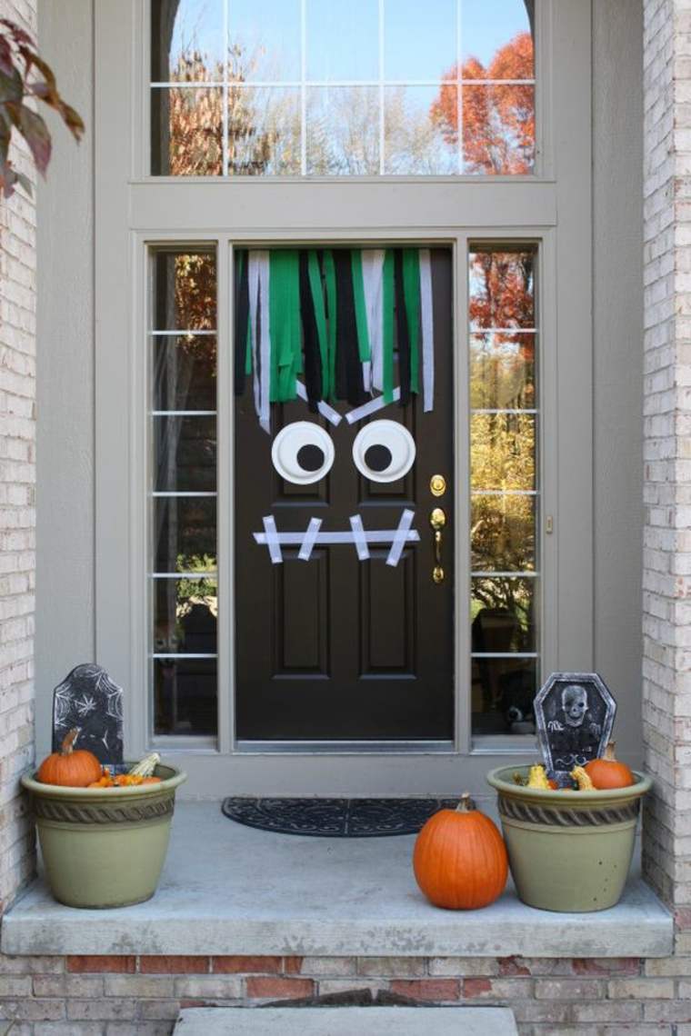 halloween idea decoration door stickers pumpkins