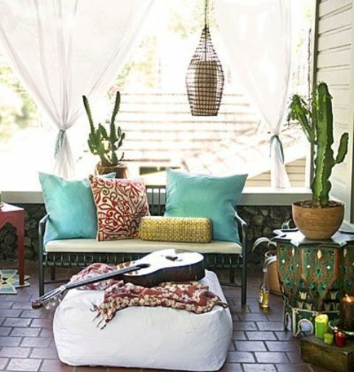 deco idea balcony chic bohemian style