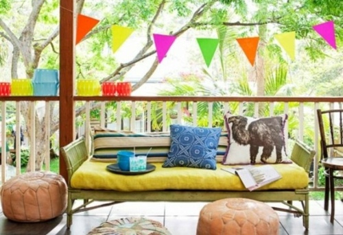 idea deco balcony bohemian chic terrace