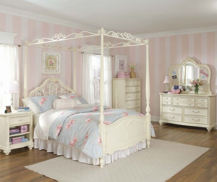 idea deco girl room bed