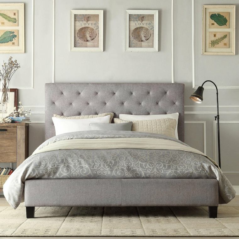 idea bedroom deco gray bed