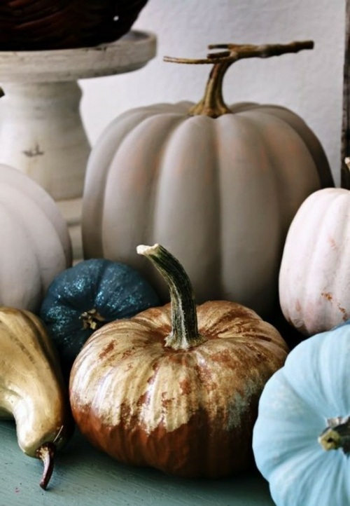 colorful pumpkins deco idea