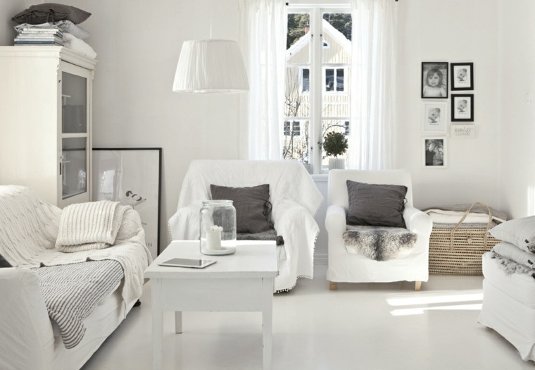 cocooning white living room decoration