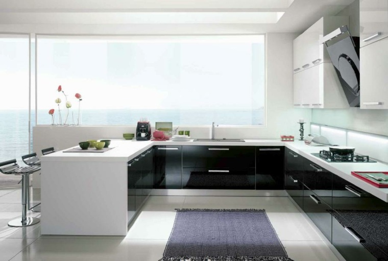 black and white kitchen decoration ideas