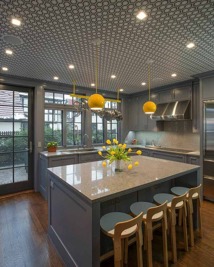 idea kitchen contemporary yellow gray