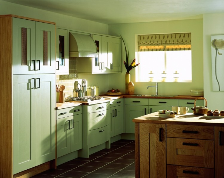 idee deco elegant green kitchen