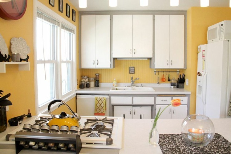 idea kitchen modern yellow yellow