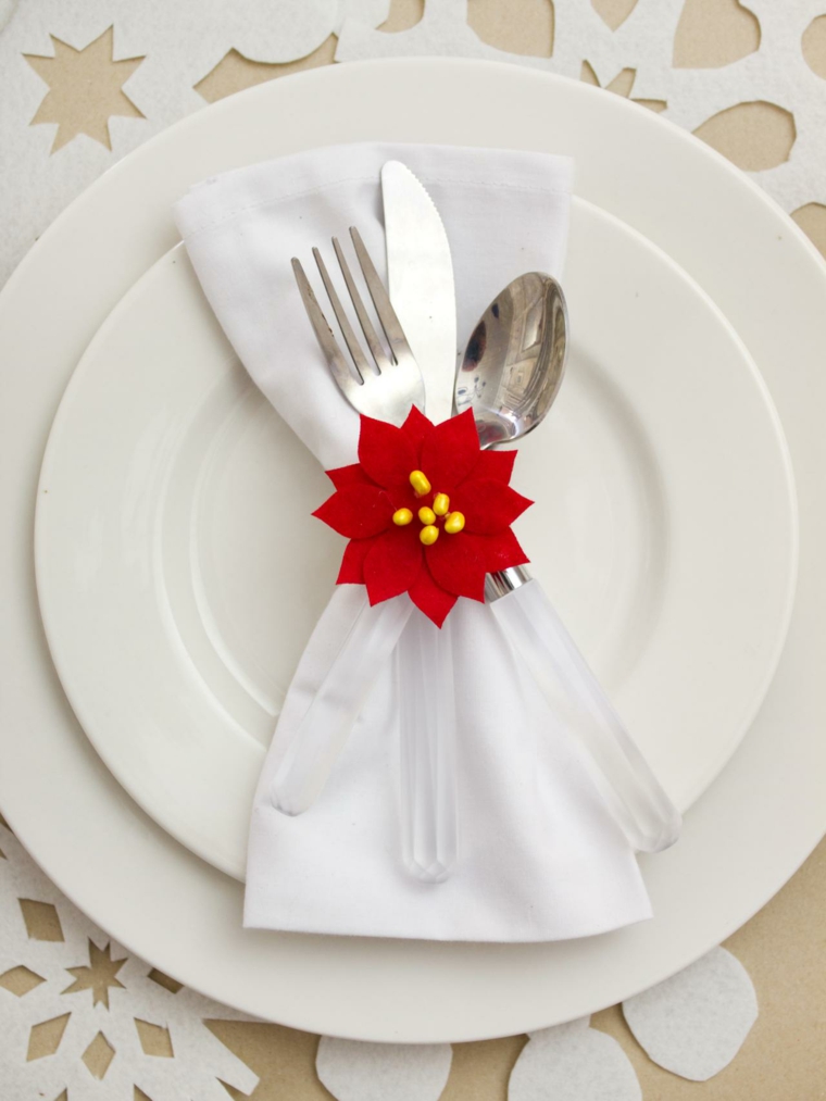 decoration christmas minimalist white plate napkin