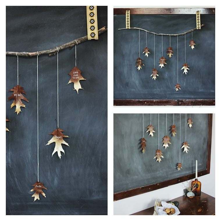 ideas deco blackboard leaves autumn