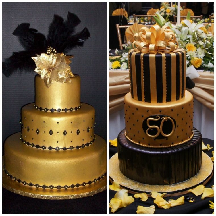 black gold birthday cake idea