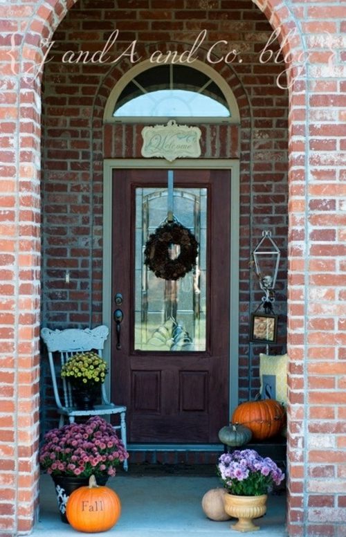 deco idea interesting pumpkins flowers