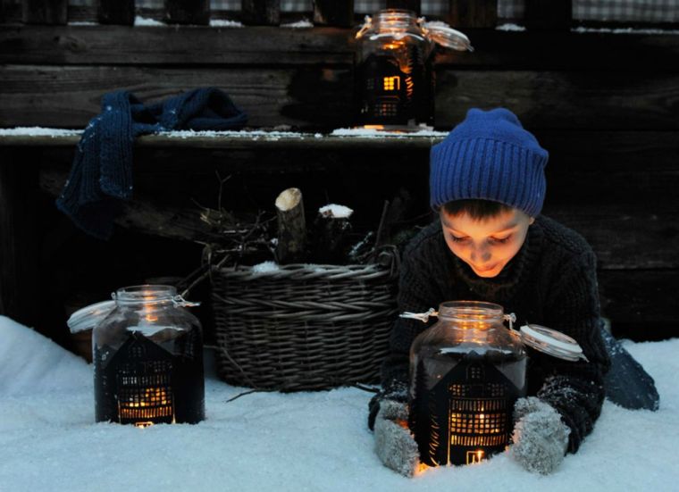 ideas natural deco lanterns for Christmas outdoors