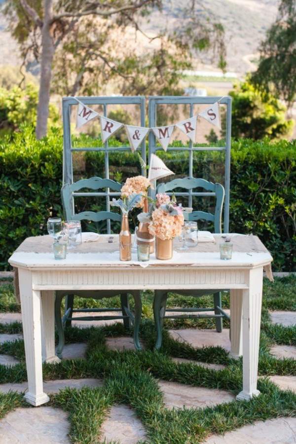 idea of ​​deco wedding outdoor table married