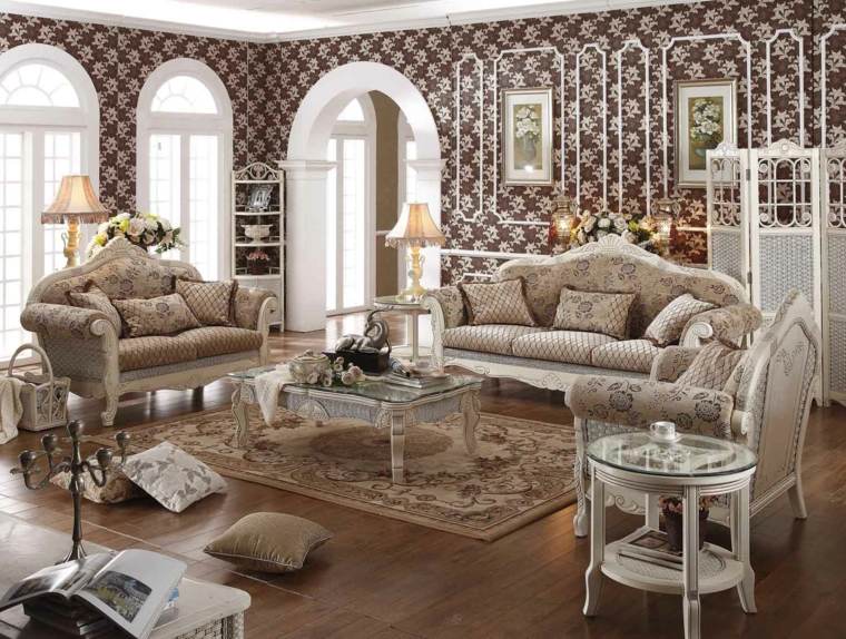 deco wall living room wallpapers vintage design